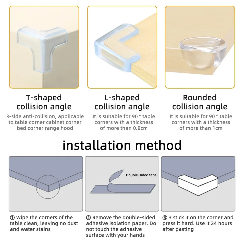 Baby Safety Silicone Table Corner Protector Transparent Edge Guards Stone's Store