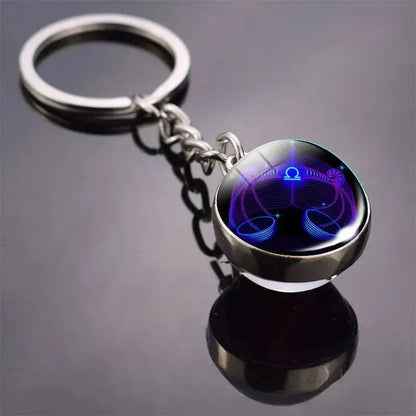 12 Constellation Keychain with Luminous Time Stone Pendant - Creative Fashion Accessory Gift Shop1103314747 Store