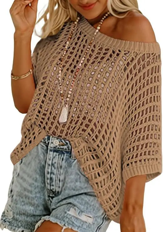 BreezeChic™ Blusa de Verano de Ganchillo ☀️✨ Ligera, Fresca y Elegante
