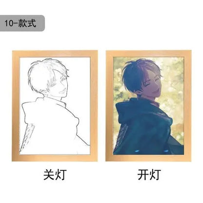 Attack On Titan Anime Figure Customized Night Light Painting Decor