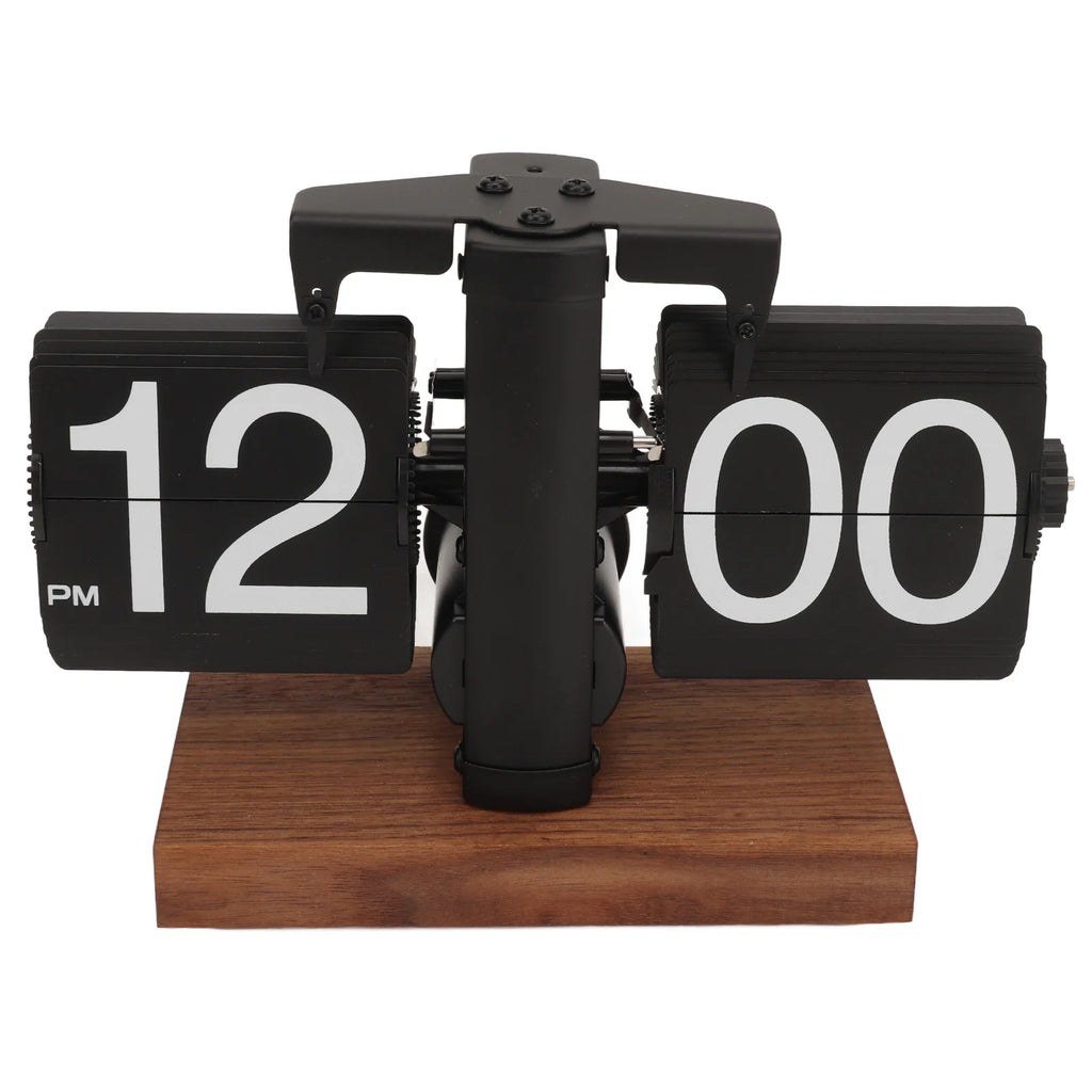 12 Hours Digital Flip Down Clock Minimalist Retro Automatic Turning Mechanical Flip Clock for Home Study Room Decoration