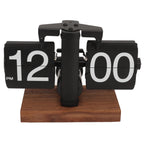 12 Hours Digital Flip Down Clock Minimalist Retro Automatic Turning Mechanical Flip Clock for Home Study Room Decoration