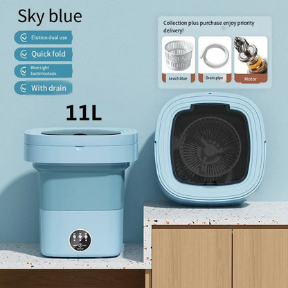 6L 11L Folding Portable Washing Machine Big Capacity with Spin Dryer AliExpress