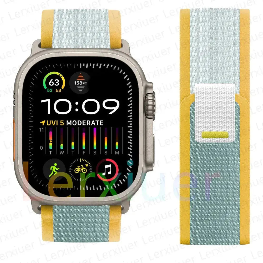 For Apple Watch Series 10 46mm Nylon Loop Magnetic Buckle Watch Band(Smoke Purple) Elegant-Straps Store