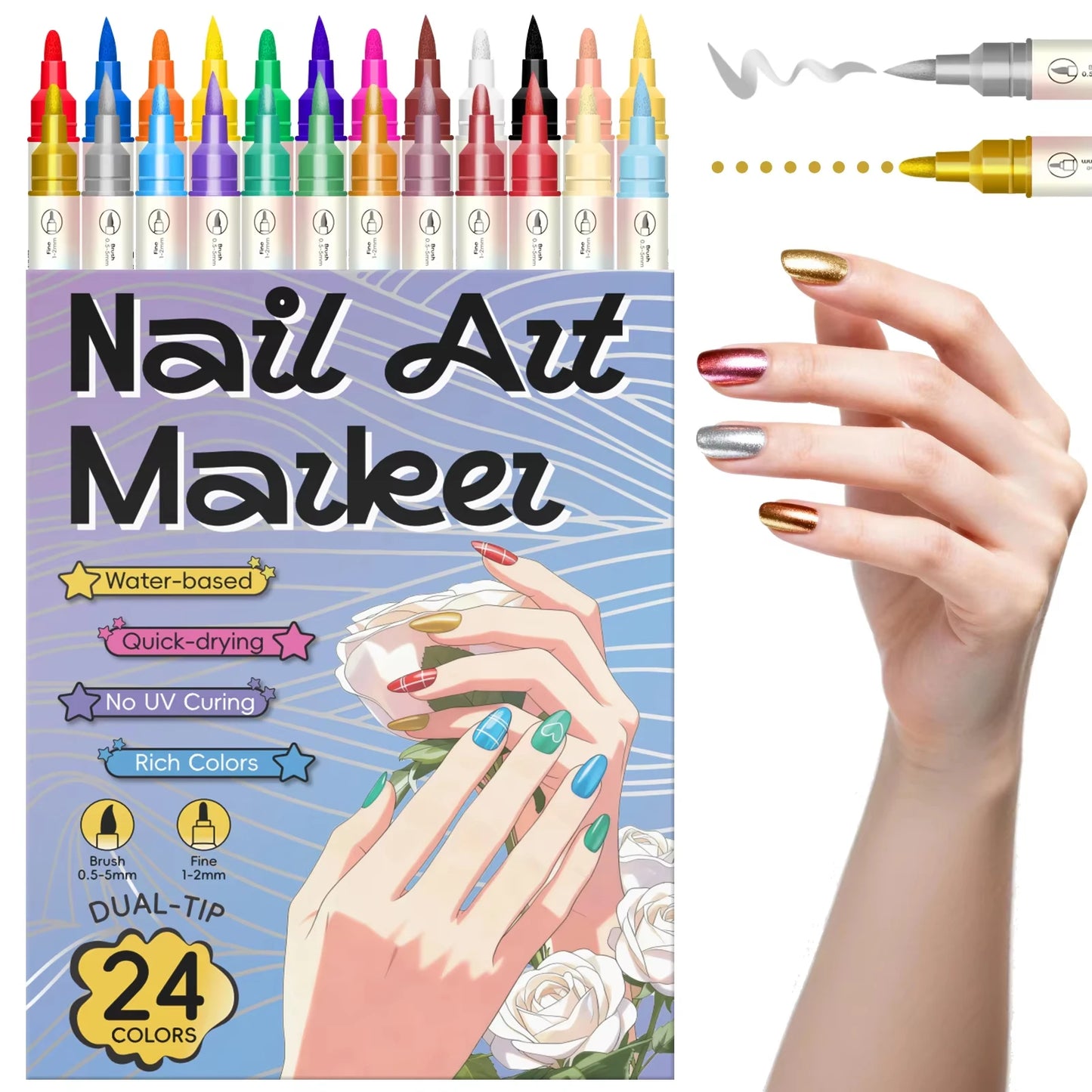 NailGlow Art Pens Create Stunning 3D Nail Designs for Pros