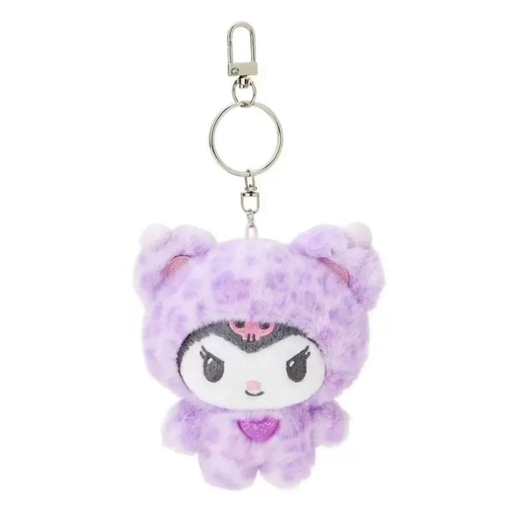 Sanrio Leopard Print Bear Series Hello Kitty Keychain Pendant Cartoon Kitty Cat Plush Doll Pendant Keychain Bag Decorations Gift Stone's Store