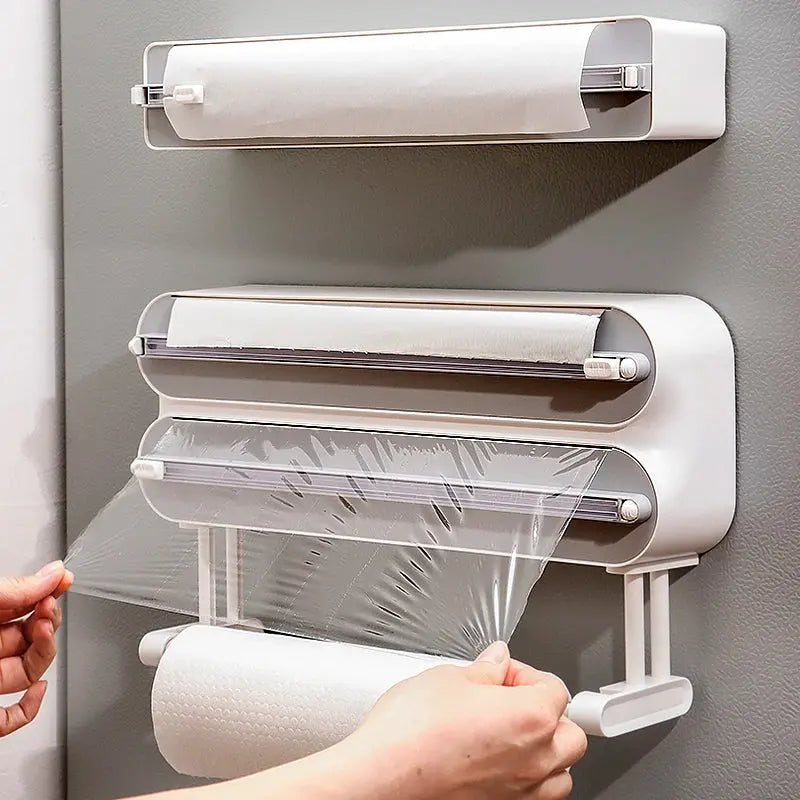Wall Cling Film Cutter Dispenser Magnetic Wrap Food Stretch Film Roll