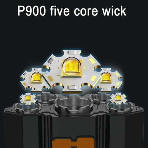 5 LED Headlamp Rechargeable with Built in 18650 Battery Strong Light