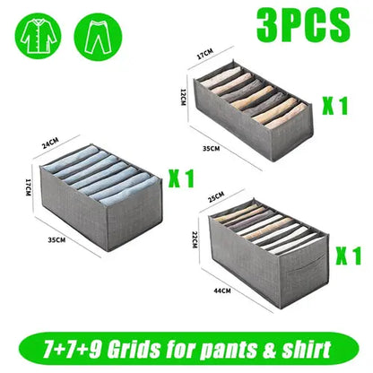 Organizador de ropa para armarios, pantalones, vaqueros, caja de almacenamiento, organizador de armario