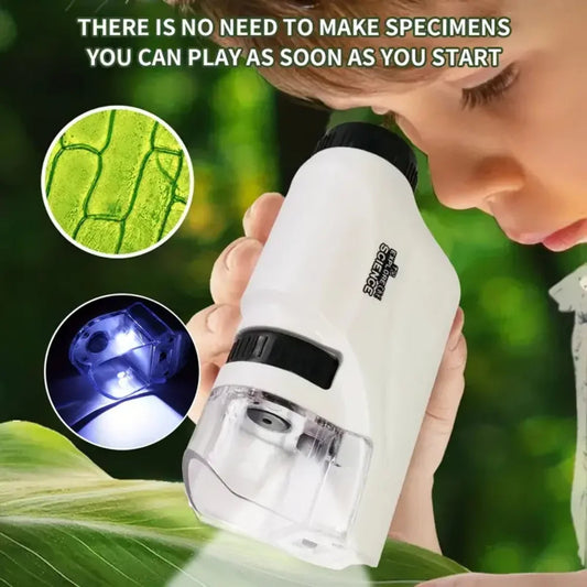 60-120x Handheld Kids Science Microscope – LED Light, Battery Powered Lab Microscope for Educational Use Shop1103843675 Store