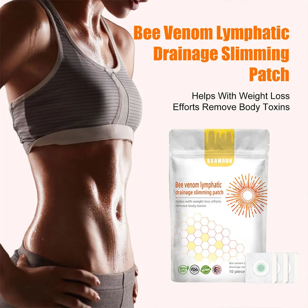 7/10Pcs Bee Venom Patches Fat Burning Anti-Swelling Slimming Patch Detox Abdominal Bee Venom Patches for Men Women Body Shaping