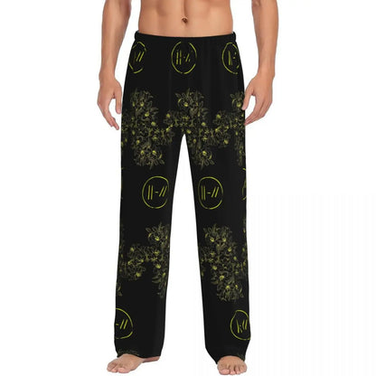 Custom T-Twentys One P-Pilots Rock Logo Hot Pajama Pants Men's Lounge Sleep Stretch Sleepwear Bottoms with Pockets