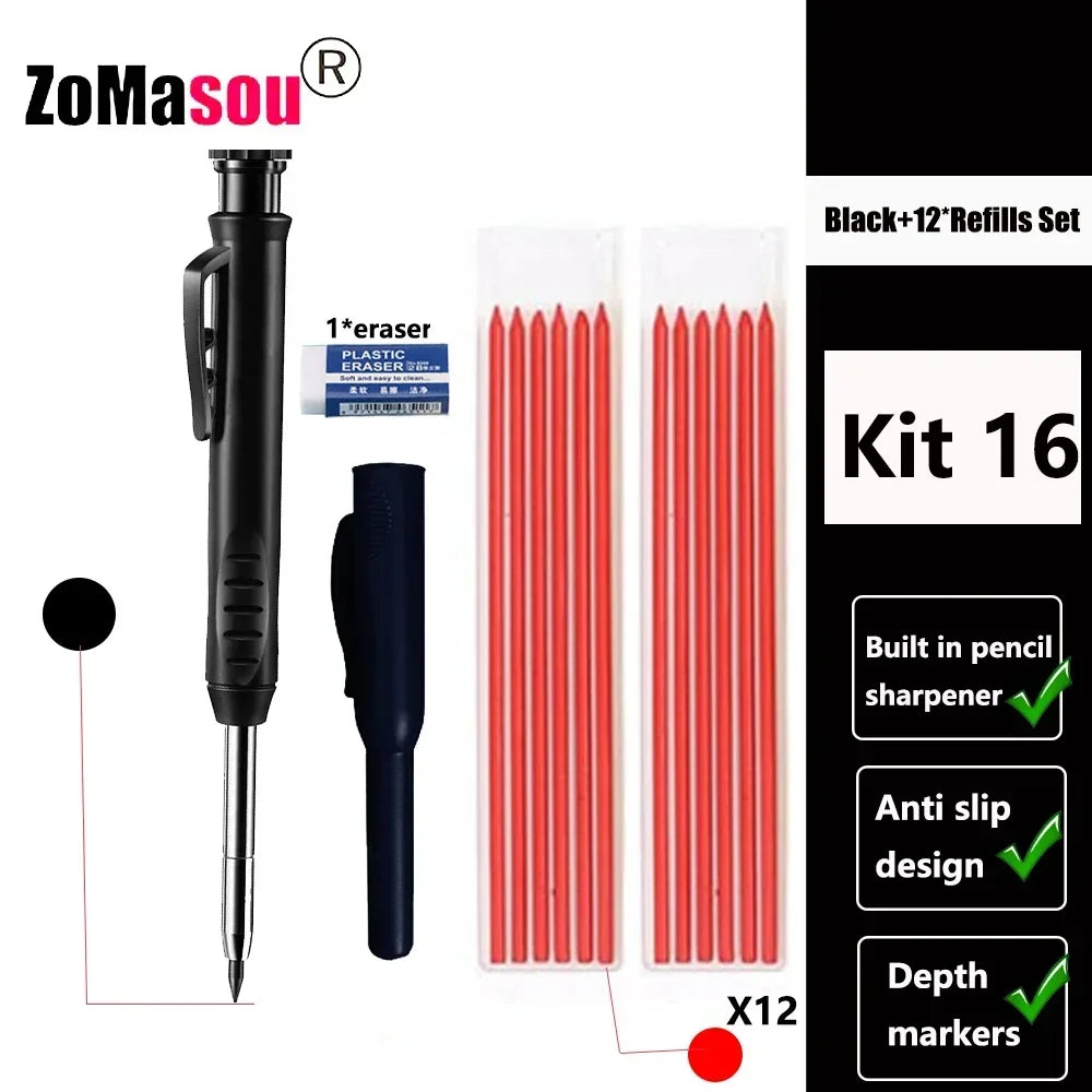 PrecisionMark Carpenter Pencil: Sharp Lines, Every Time! Zomasou Factory Store