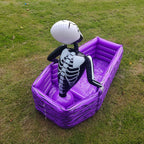 Coffin Ice Bucket Inflatable Halloween Props Skeleton Ice Bucket Portable Foldable Well Sealed Ice Bucket For Pool Parties Wwo66