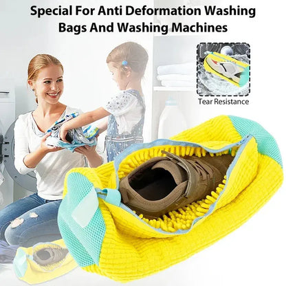 1/2PCS Washing Shoes Bag  Protector Fluffy fibers Polyester Washing Shoes Machine Friendly Laundry Bag Drying Bags Shop1102811280 Store