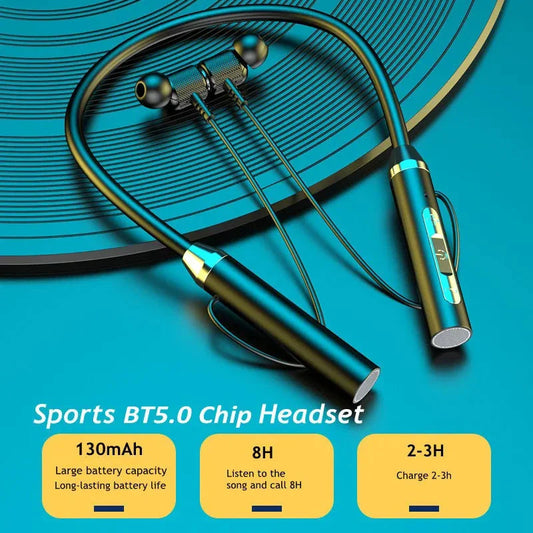 Bluetooth Wireless Magnetic Neckband Earphones – HiFi Sport TWS Headset with Mic Stone's Store