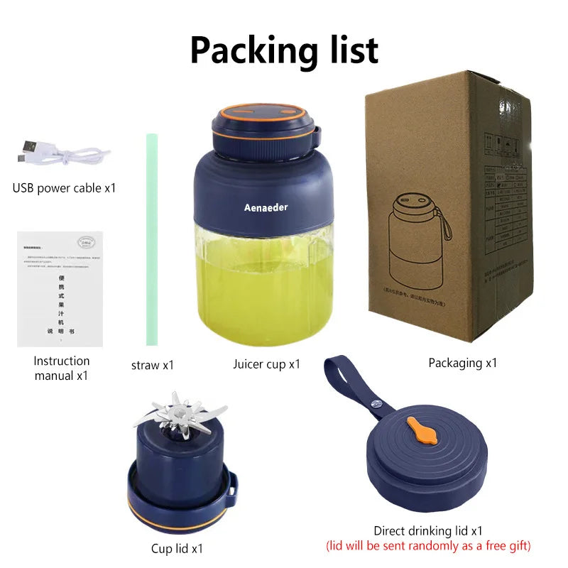 JuiceGo Portable Blender Personal USB Rechargeable Smoothie Maker On The Go