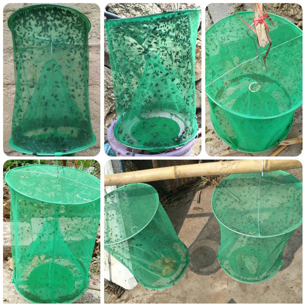 Trampas de red para moscas colgantes, reutilizables, plegables, para insectos, trampas prácticas para moscas de exterior, herramienta de control de plagas para jardín y patio