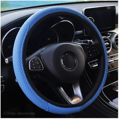 Anti-Slip Car Steering Wheel Cover - Embossed Leather Stone's Store