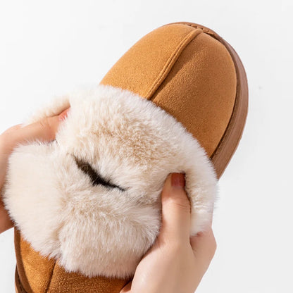 2024 High Quality of  Women's Fashion Snow Boots Fluffy Plush Faux Fur Soft Slippers Winter Indoor Comfortable Home men's Shoes Stone's Store