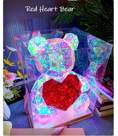 Glow-Up Holographic Teddy Bear – Magical Light-Up Plush for Cozy Nights! SINOHAMM Official Store