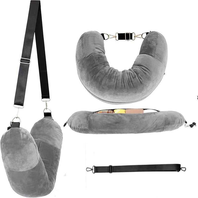 PackPillow™ Almohada de viaje para el cuello ✈️ — Rellena con ropa, ahorra espacio