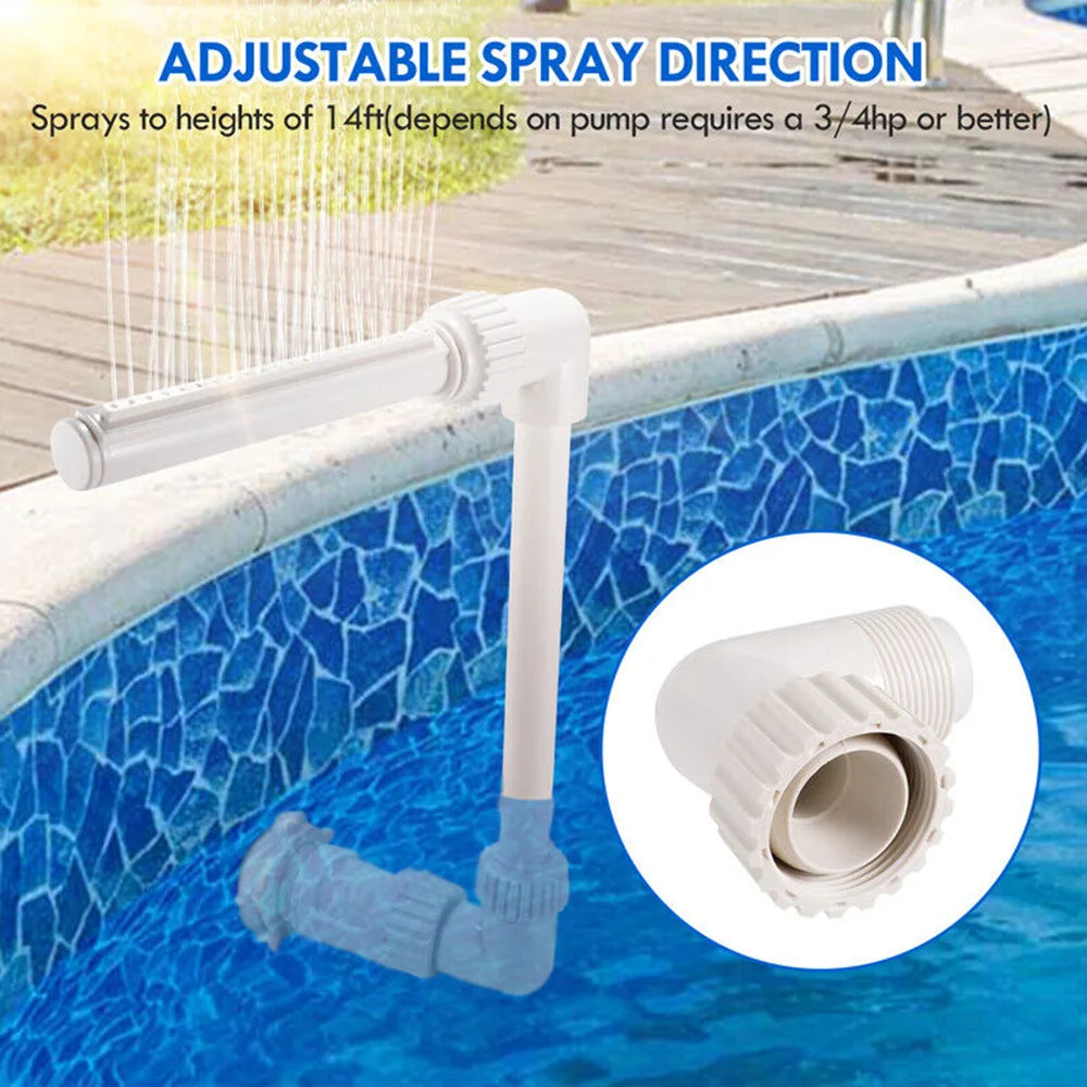 Kit de fuente de cascada para piscina de PVC, característica de pulverización de agua, decoraciones para piscinas y spas, fácil instalación, accesorios para piscinas