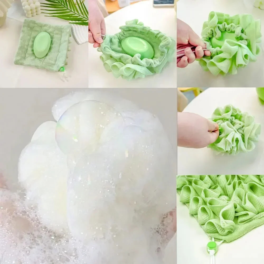 Esponja de Baño 2 en 1 FoamGlow™ 🛁 — Limpieza Profunda y Abundante Espuma
