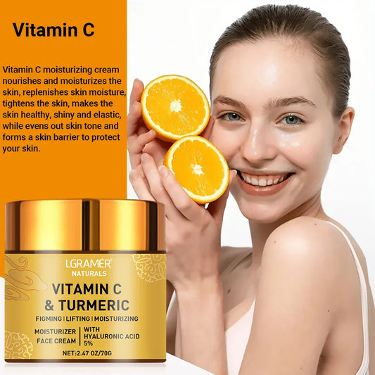 Turmeric Vitamin C Face cream Retinol Moisturizing Firming Hyaluronic Lightening Repairing Smooth Skincare Whitening Creams REAROYA Beauty Store