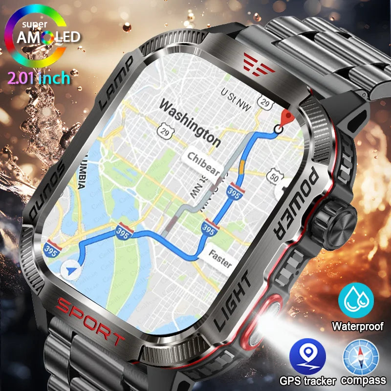 Military GPS Smartwatch – Rugged & Adventure-Ready