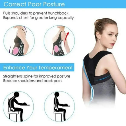 Back Posture Correction Belt Hunchback Corrector Adult Men and Women Sitting Posture Correction Belt Shoulder Straight Back Stone's Store