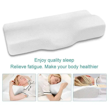 1 pc Memory Foam Bed Orthopedic Pillow Neck Protection Slow Rebound Memory Pillow Butterfly Shaped Health Cervical Neck Relax Living Store