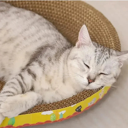 Cat Scratcher Bed Corrugated Oval Shaped UIYlike Store