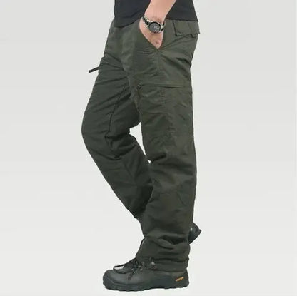 Winter Men Thick Fleece Thermal Multi-pocket Straight Cargo Pants AliExpress
