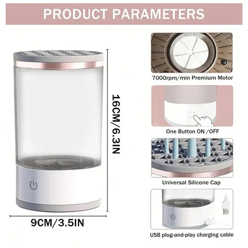 Electric Makeup Brush Cleaner Cosmetic Brush Cleaner Dryer Machine Automatic USB Make Up Brushes Cleaner Spinner Storage Tools SaiMi Beauty Store