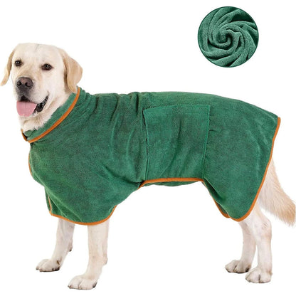 Dog Bathrobe Absorbent Pet Quick Drying Bath Towel Dog Bath Towel Large Small Dogs Clean Absorbent Bathrobe Pet Supplies