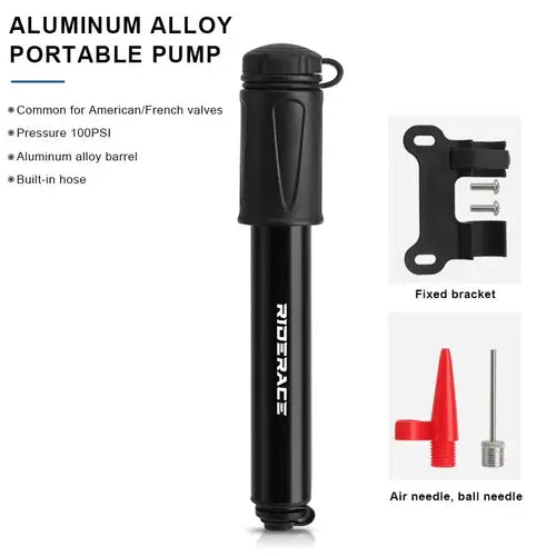RIDERACE Bike Pump Portable Mini Cycling Hand Air Pump High Pressure