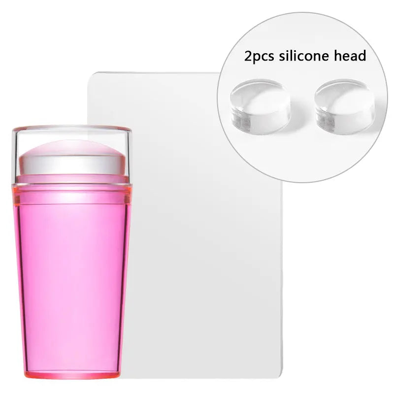 Jelly Silicone Transparent Nail Stamper Set with Scraper Stone's Store