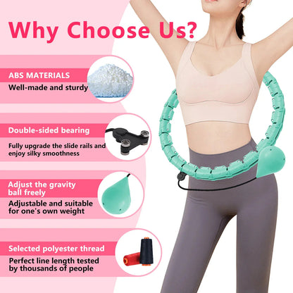 Weighted Hula Hoop Weight Loss 2 in 1 Adjustable with Detachable Knots Jojonice Sport Store
