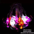 1pc LED Halloween String Lights Bat Ghost Pumpkin Decorative Lamp Battery Operated Festival Lights For Halloween Party Decor