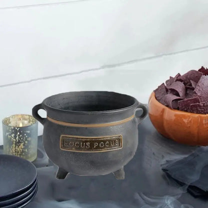 Resin Witches Cauldron Serving Bowls with Spoon Old Style Halloween Candy Bowl Practical Sundries Container Christmas