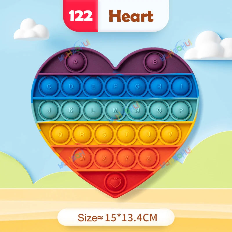 Rainbow Pop Push Bubblle Fidget Anti Stress Relief Toys for Adult Children Special Needs Sensory Toys Interactive Toys for Kids Stone's Store