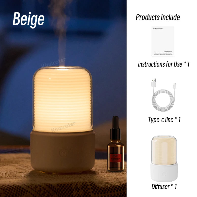 KINSCOTER Portable Mini Aroma Diffuser USB Air Humidifier Essential Oil Night Light Cold Mist Maker Sprayer for Home Gift HUMI Store