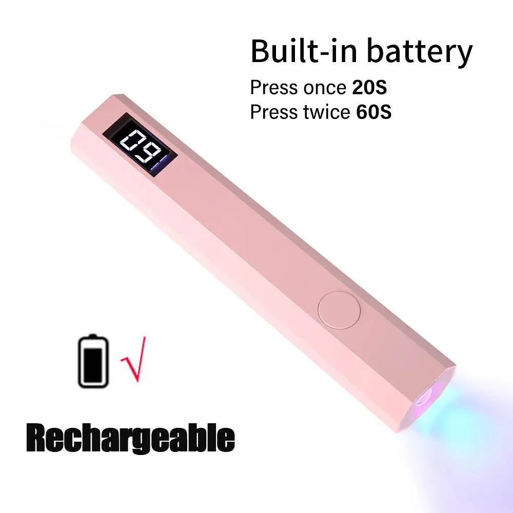 YIKOOLIN Mini Nail Lamp with LED Display Portable Mini UV Light for Gel Nails with 2 Timers Fast Charging Small UV Light YIKOOLIN Official Store