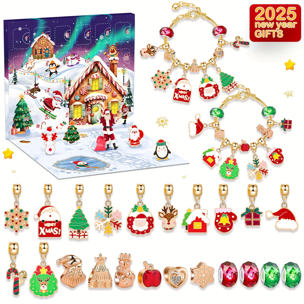 JoyfulCharm Christmas Advent Set – 24 Days of DIY Bracelet Magic