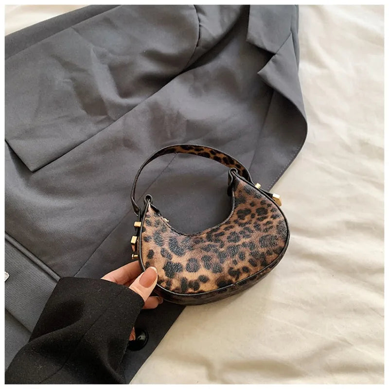 Fashionable Women's Bag, Chic Mini Tote Bag Temperament Leopard PU Leather Handbag Purse for Women Evening Party Date Daily Wear
