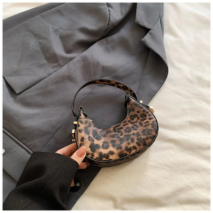 Fashionable Women's Bag, Chic Mini Tote Bag Temperament Leopard PU Leather Handbag Purse for Women Evening Party Date Daily Wear
