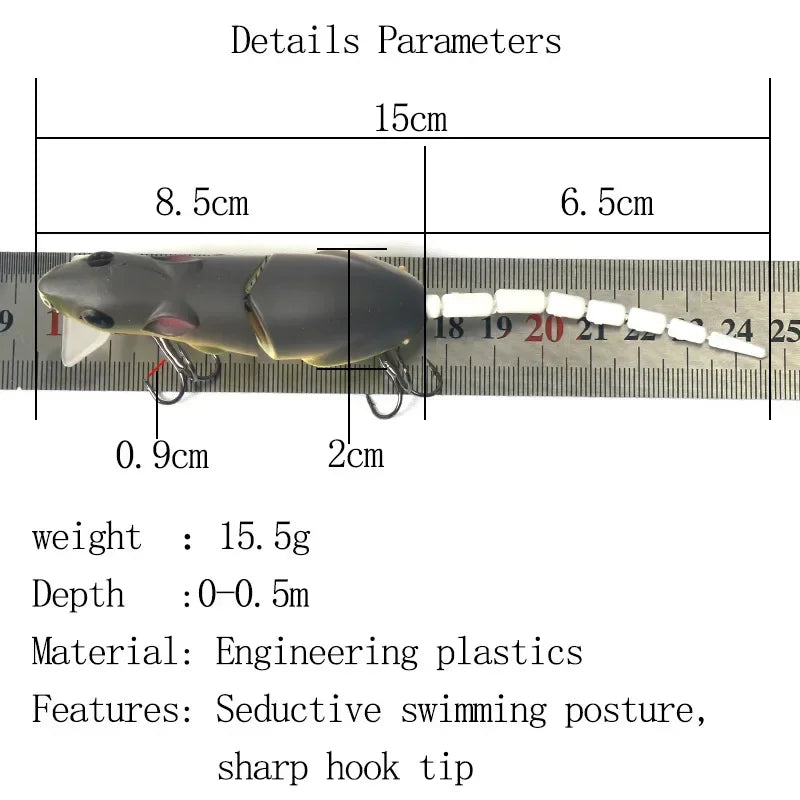 ALASICKA Tackle Accessories Mouse Lure Artificial Plastic Mouse Fishing Lure Swimbait Rat Pike Bass Minnow Floatingbaits Fishing