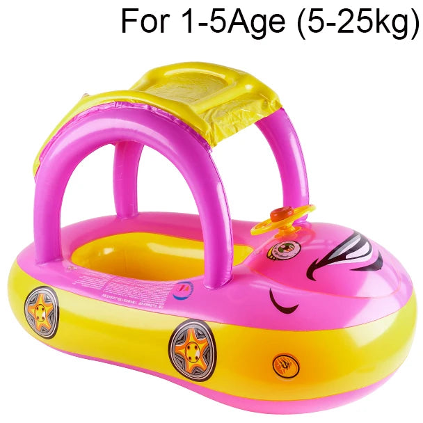 🚗 Flotador de Piscina para Bebés con Forma de Coche | Anillo de Natación para Bebés para Diversión en la Playa y la Piscina🏖️ Perfecto para Edades de 4 a 6 Años | 🌊 Flotador de Paseo Seguro, Cómodo y Adorable