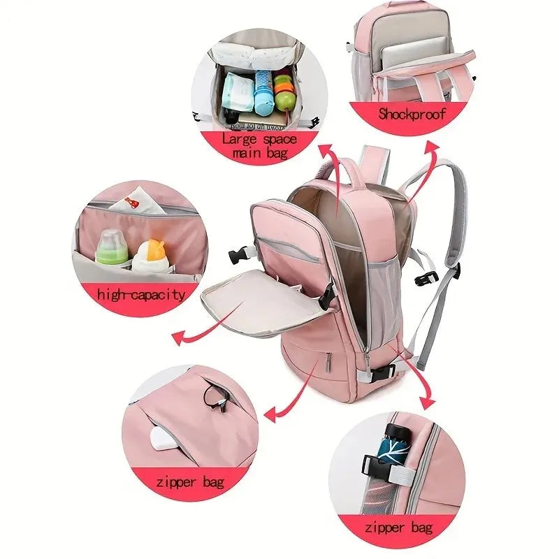 Mochila Xajzpa de gran capacidad, mochila de viaje multifunción con compartimento para zapatos, bolsa de equipaje multicapa